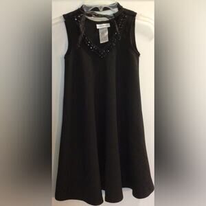 Bonnie Jean girls sleeveless black dress with embellished neckline girls size 8
